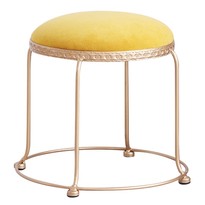 Modern Standard Round Whole Colored Velvet Metal Frame Fade Resistant Ottoman