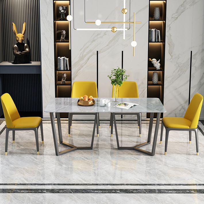 Modern 1/5/7 Pieces Dining Set Rectangle Stone Dining Table for Dining Room Kitchen