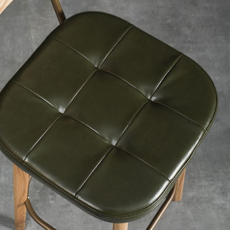 Industrial Style Armless Barstool Leather 30-inch Seat Height Counter Stools