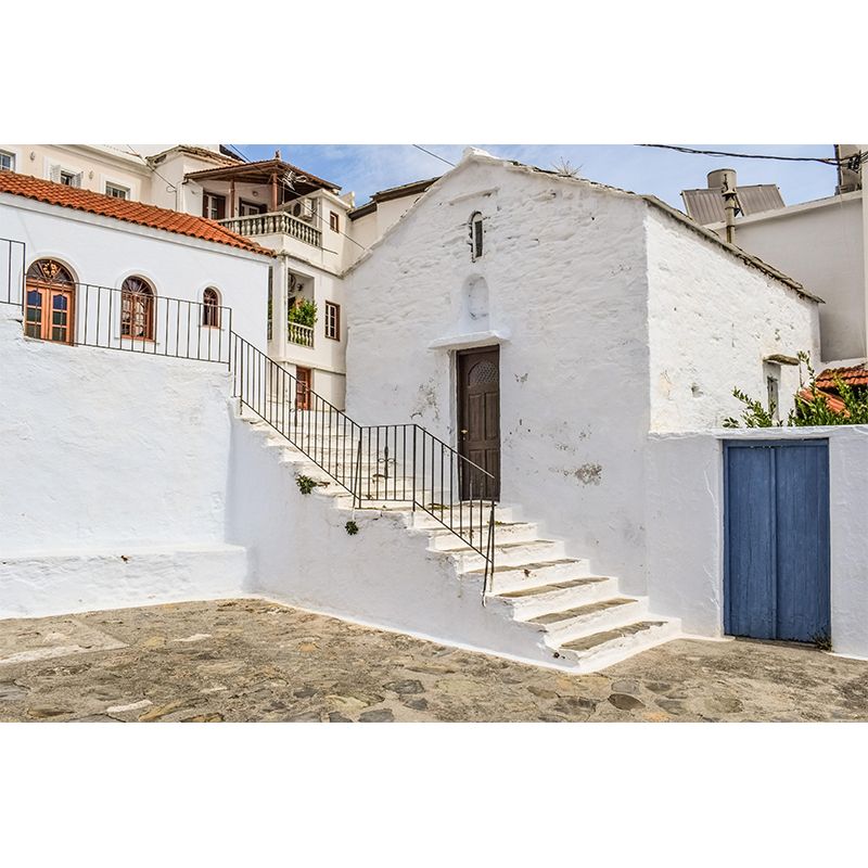 Contemporary Stairs Architecture Mural Wallpaper Stain Resistant for Bedroom