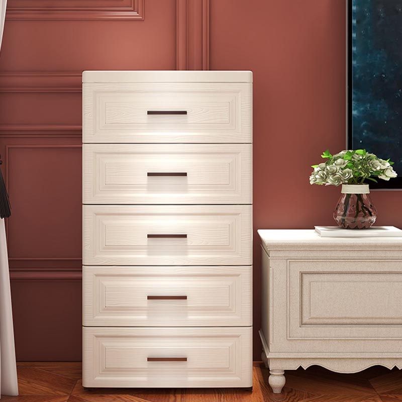 Contemporary Style Non-Hanging Armoire Plastic Cabinet with Drawers