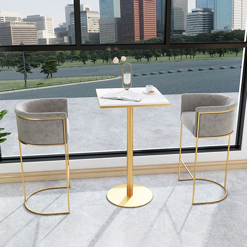 Bucket Seat Bar Stools Scandinavian Fabric Low Back Barstool for Restaurant