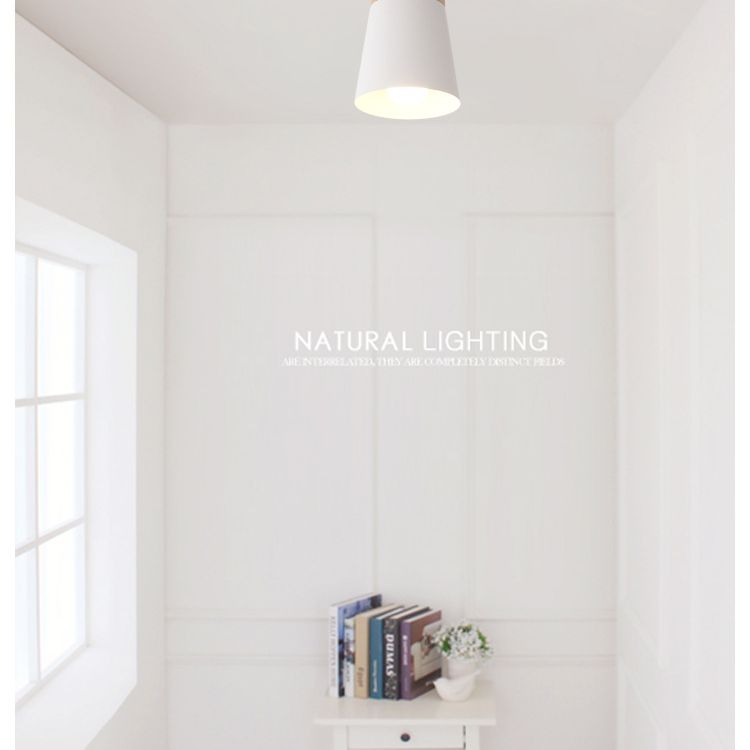 1 Light Semi Flush Mount Light Macaron Metal Ceiling Mount Chandelier for Bedroom