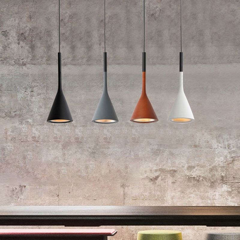 Lampada sospesa da tonalità geometrica in resina Lampada moderna 1 illuminazione a soffitto in lampadina per camera da letto