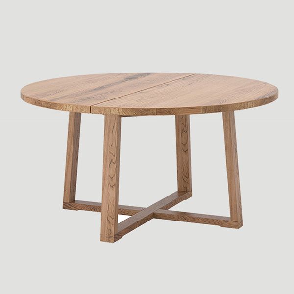 Contemporary Style Dining Table Solid Wood Round Natural Dinner Table for Home Kitchen