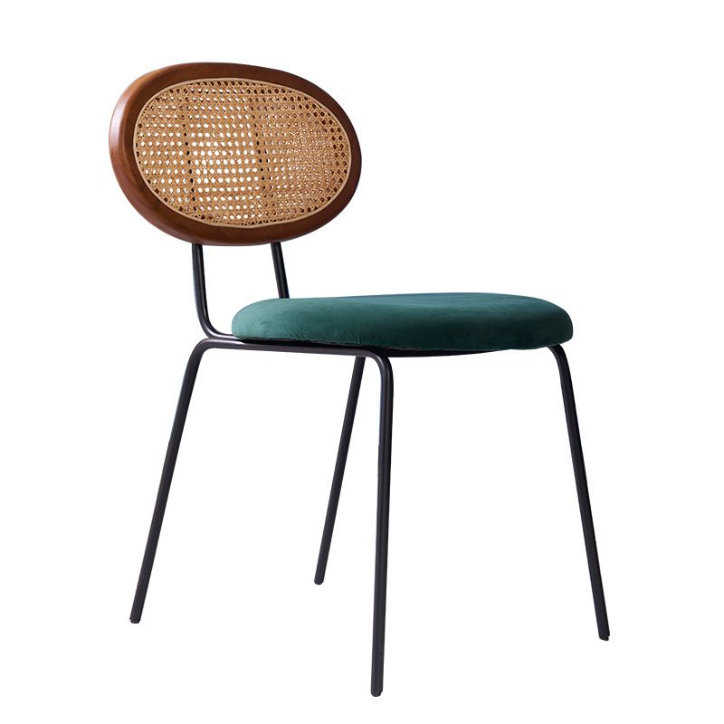 Nordic Style Armless Metal Dining Chairs Open Back Dining Side Chair for Home Use
