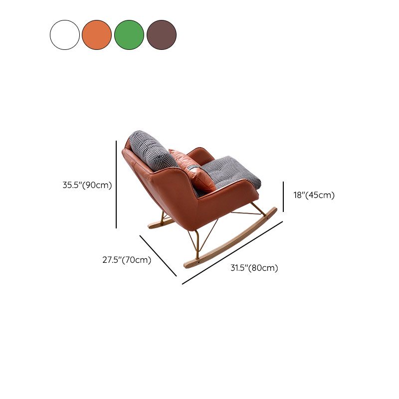 Light Luxury Leisure Modern Rocking Chair Cotton Fabric Upholstery Lazy Sofa Chair
