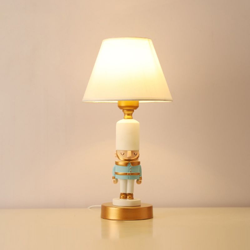 Soldier Bedside Nightstand Lamp Resin 1��Bulb Kids Style Table Lighting with Shade