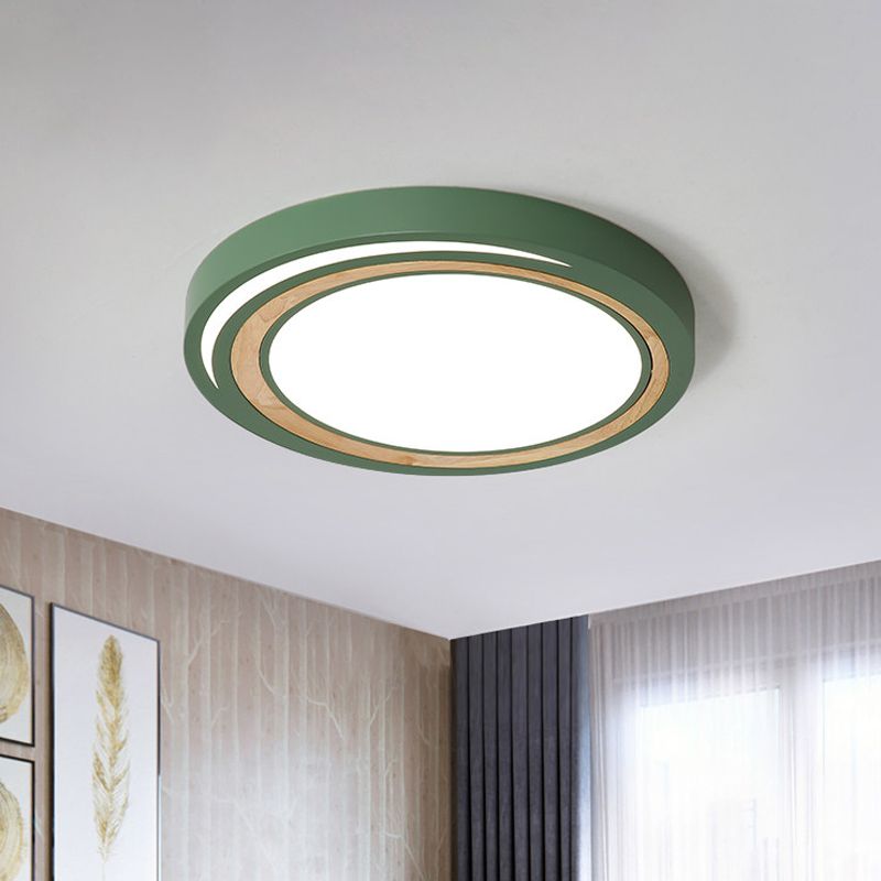 Acrylique Circle LED Ceiling Mount Light Macaron Style Ceiling Lamp for Boys Girls Bedroom