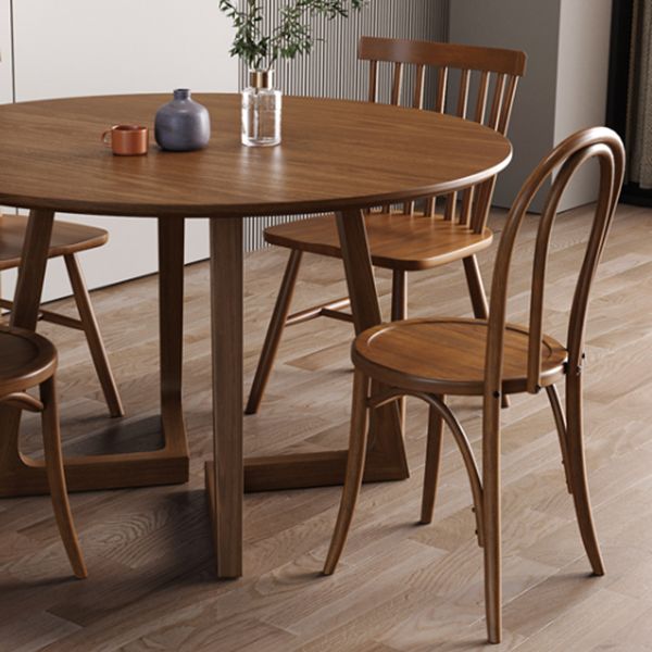 Modern Style Dinette Set 1/2/4/5 Pcs Round Solid Wood Dinette Table with Dining Chair