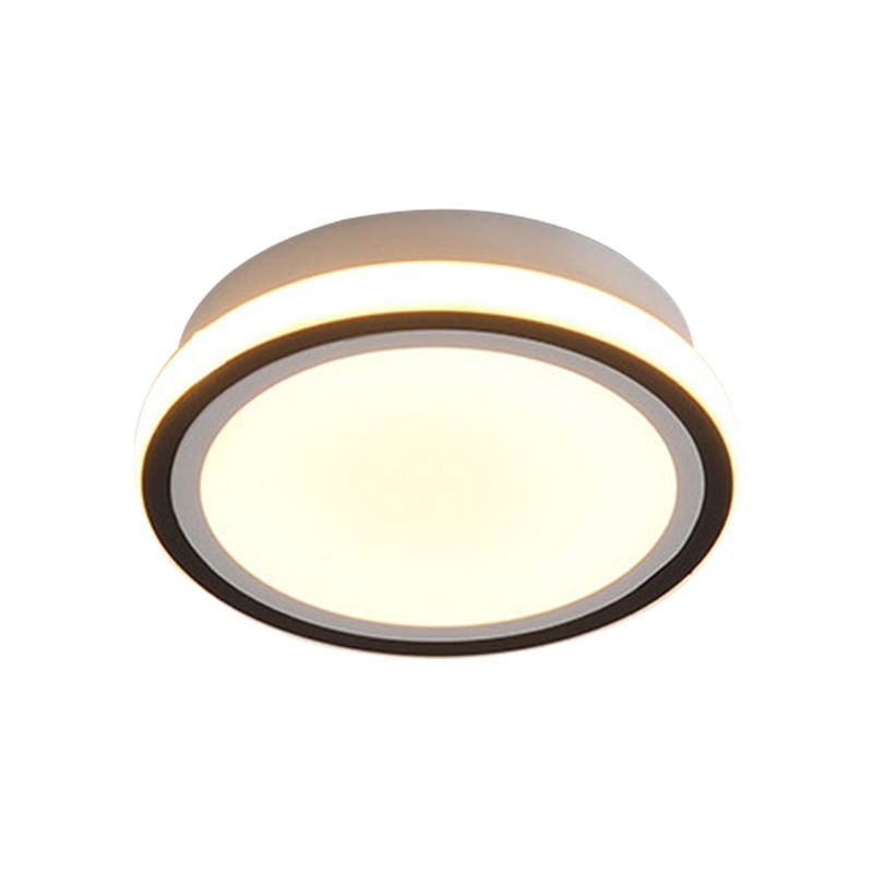 LED-gangplafondinbouwlamp Minimalistisch zwart inbouwlichtarmatuur met ronde/vierkante metalen kap in wit/3 kleurenlicht