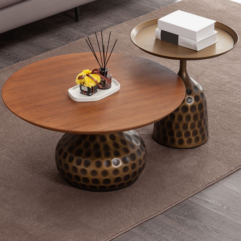 Pedestal Coffee Table Contemporary Solid Wood Coffee Cocktail Table