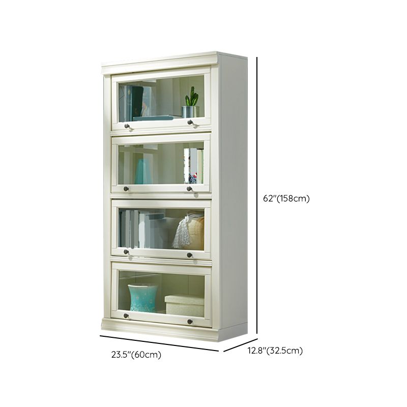 Contemporary Wooden Bookshelf White Standard Shelf Bookcase for Home Office