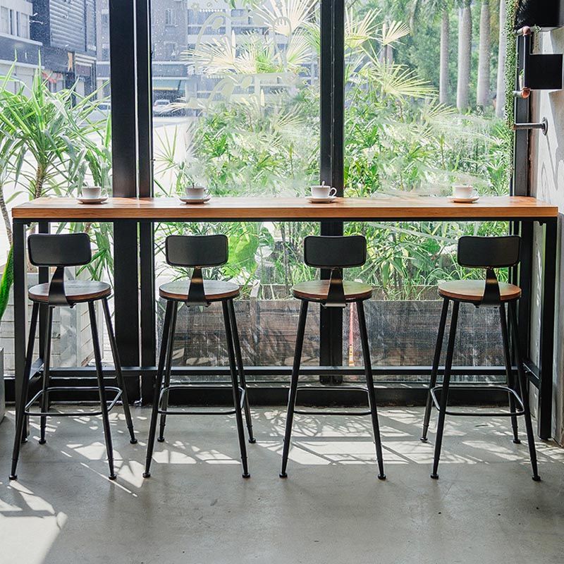 Coffee Shop Bar Height Counter Height Table Industrial Solid Wood Rectangle Pub Table