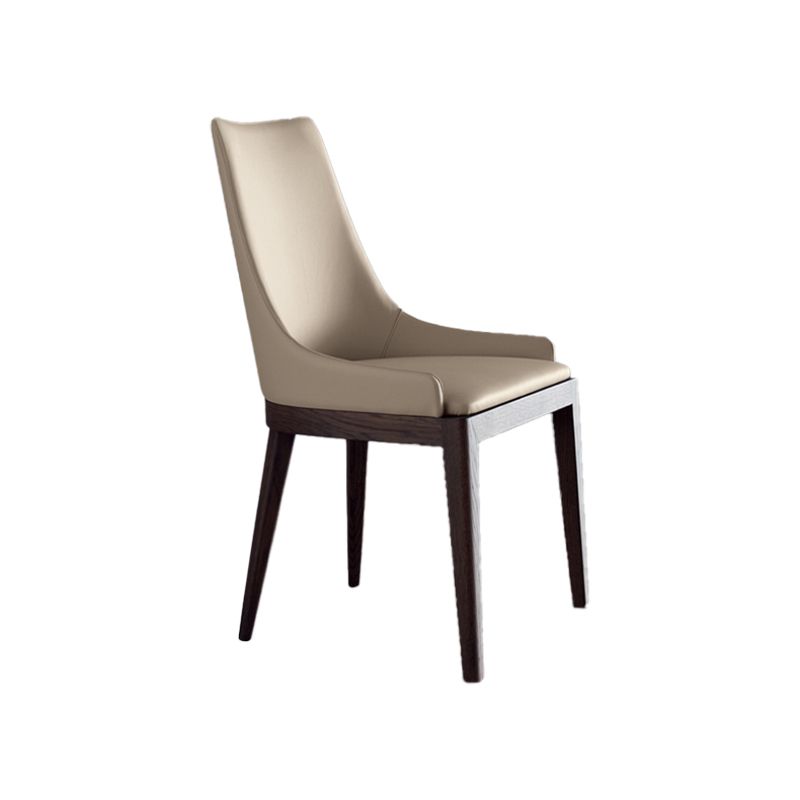 Contemporary Dining Chairs Upholstered Chairs with Solid Wood Base