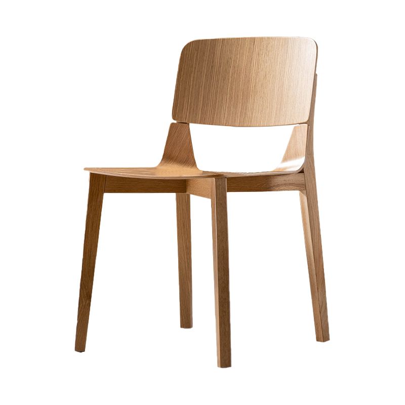 Silla de comedor de madera moderna con respaldo abierto, sillas laterales sin brazos para el hogar