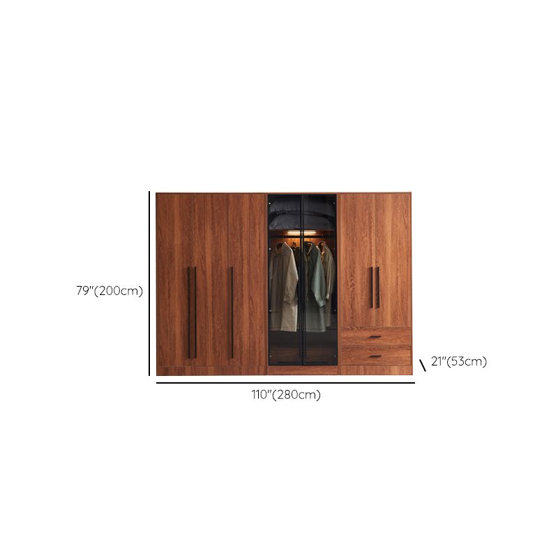 Modern Wooden Frame Armoire Freestanding Multifunctional Wardrobe