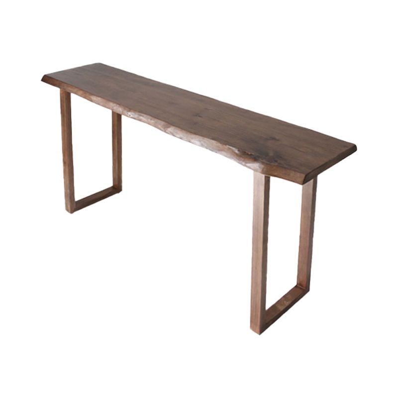 Contemporary Bar Dining Table Indoor Rectangle Wood Bar Table Sled Base in Brown