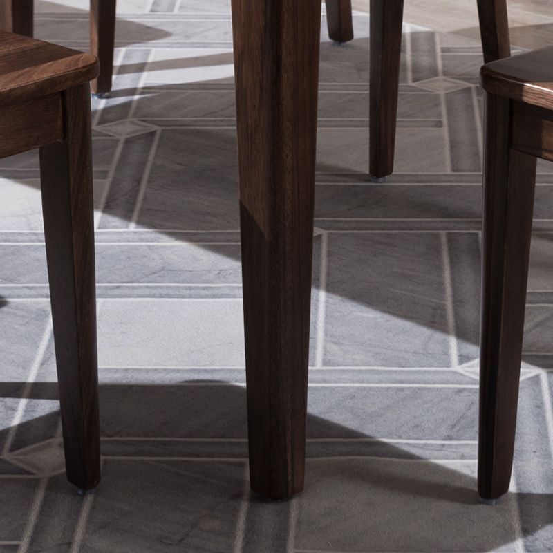 Traditional 1/2/7 Pieces Furniture Solid Wood Rectangle Dining Table Set in Brown