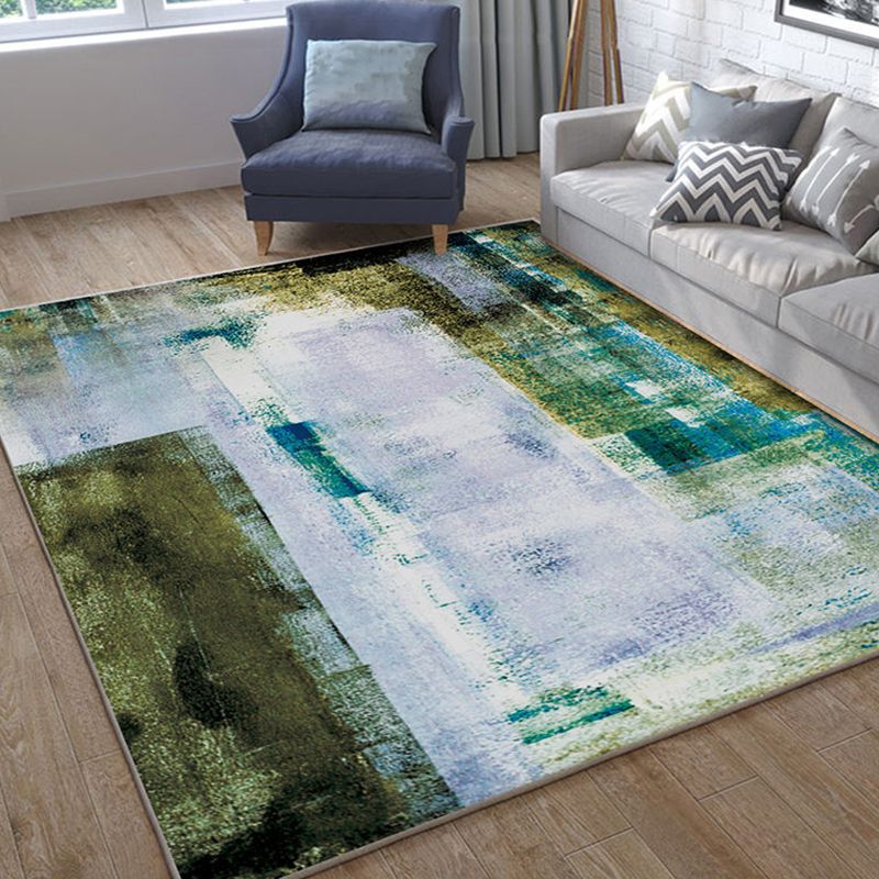 Gray Modern Rug Polyester Sexangle Indoor Rug Washable Rug for Living Room