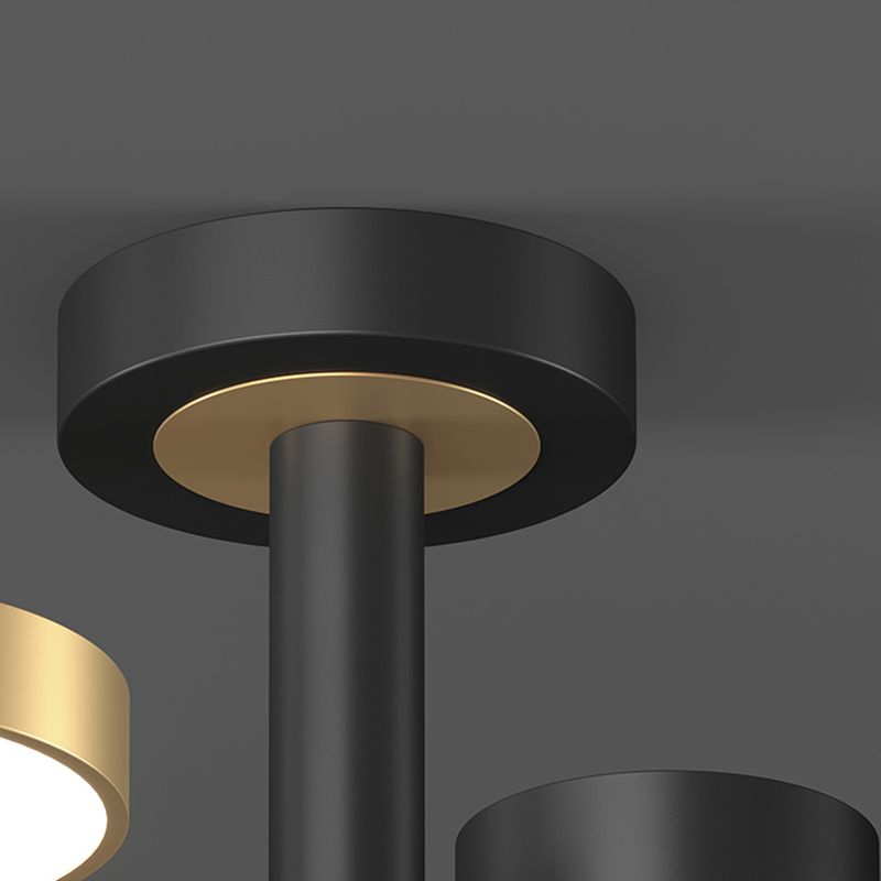 Araña contemporánea de metal redondeo de metal lámparas colgantes para dormitorio de sala de estar