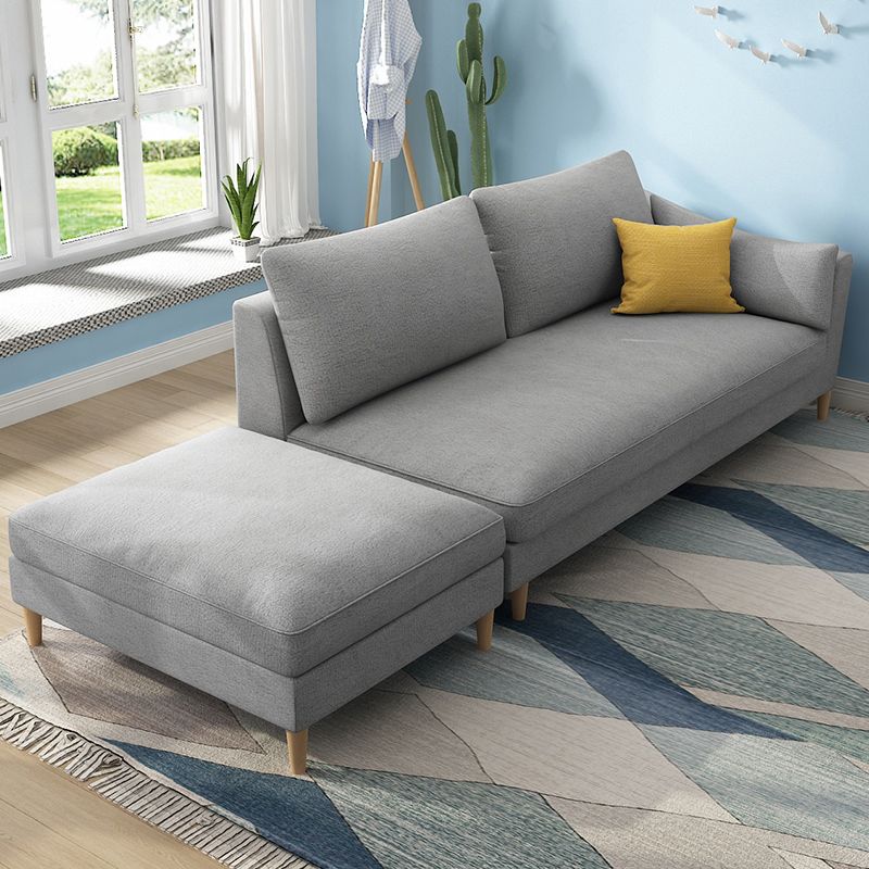 Scandinavian Upholstered Lounge Chair Square Arms Chaise for Living Room