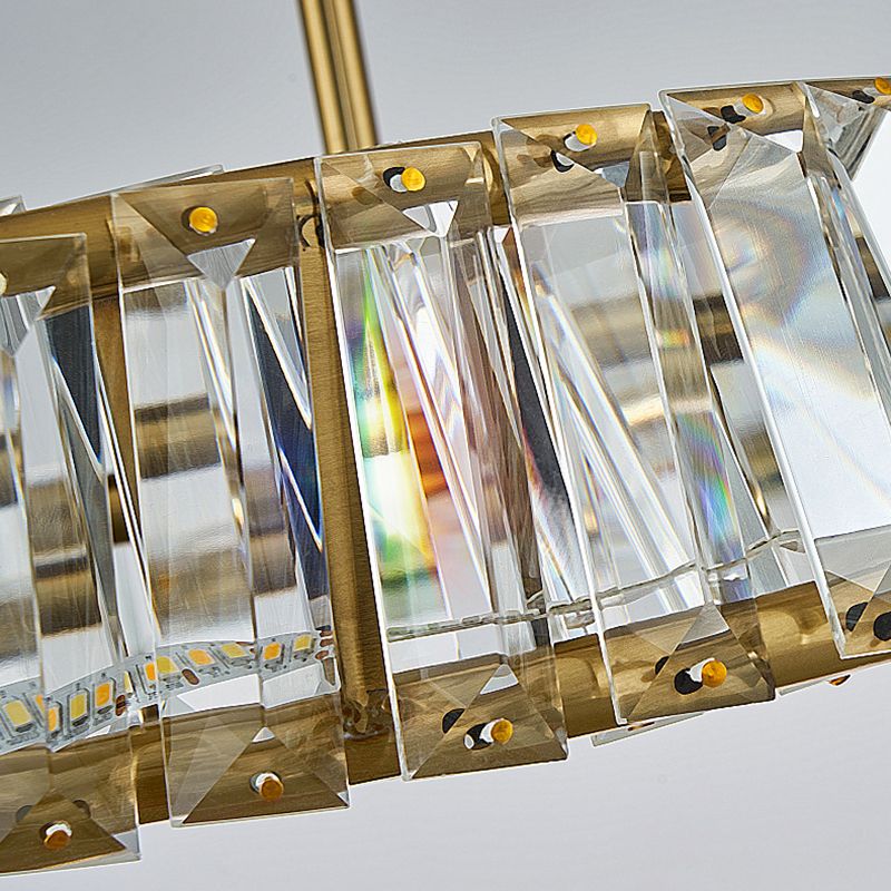 Linear Crystal 1 - Light Semi Flush Mount in Polished Gold Interior LED Ceiling Semi Flush