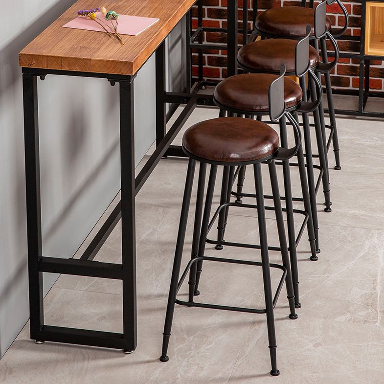 Metal Dining Stools Contemporary Armless Bar Stools with Footrest