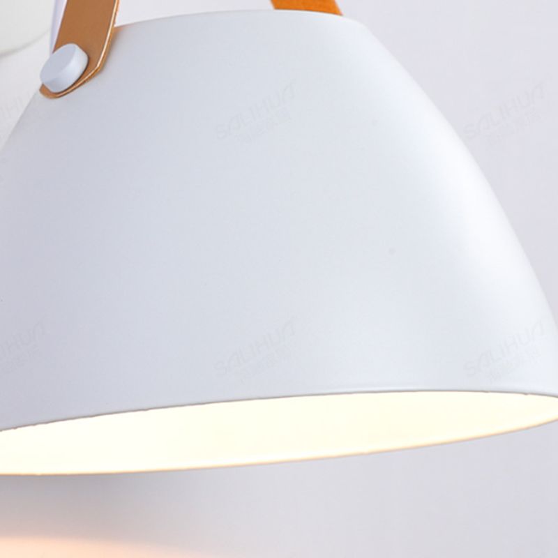 Cone Shape Metal Wall Light Industrial Style 1-Light Wall Light Sconce in White