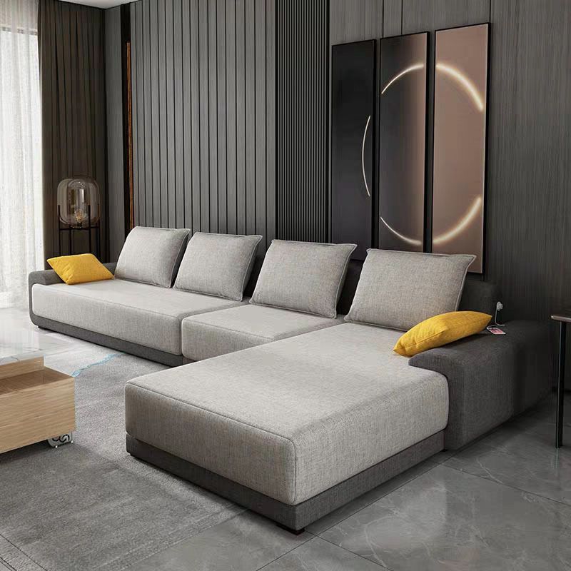 Round Armrest Cushioned Back Cotton Sofa Bed Sponge/latex Padded Sofa