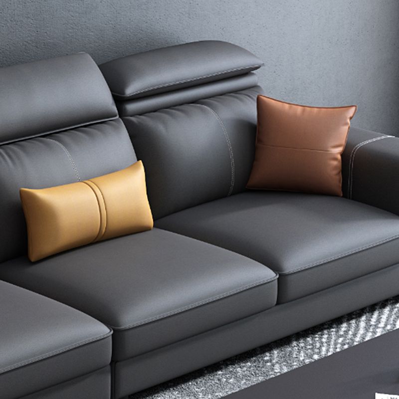 L-Shape Faux Leather Square Arm High Back Sectional with Wear-Resisting