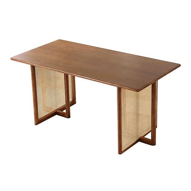 Mesa de comedor de doble pedestal rectángulo muebles de estilo moderno para interiores