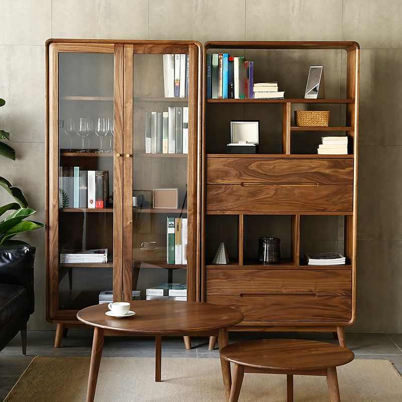 Modern Style Indoor Bookshelf Standard Solid Wood Bookcase with Shelves