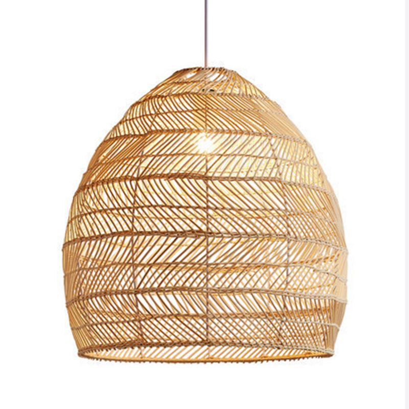 Modern Hand-Woven Suspension Pendant Light Rattan 1 Light Pendant