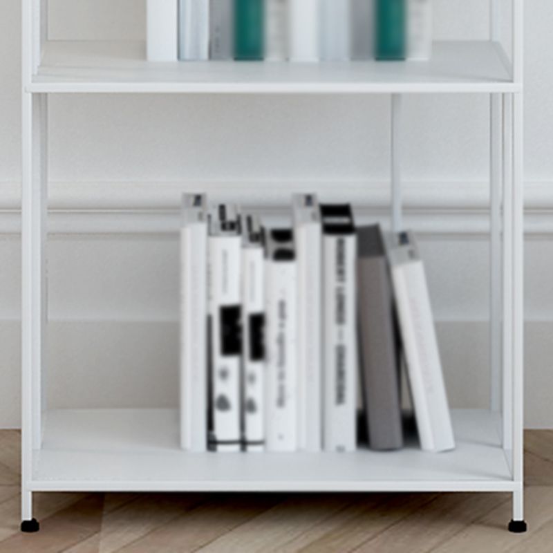 Industrial Style Open Bookcase with Metal Rectangular Shelves