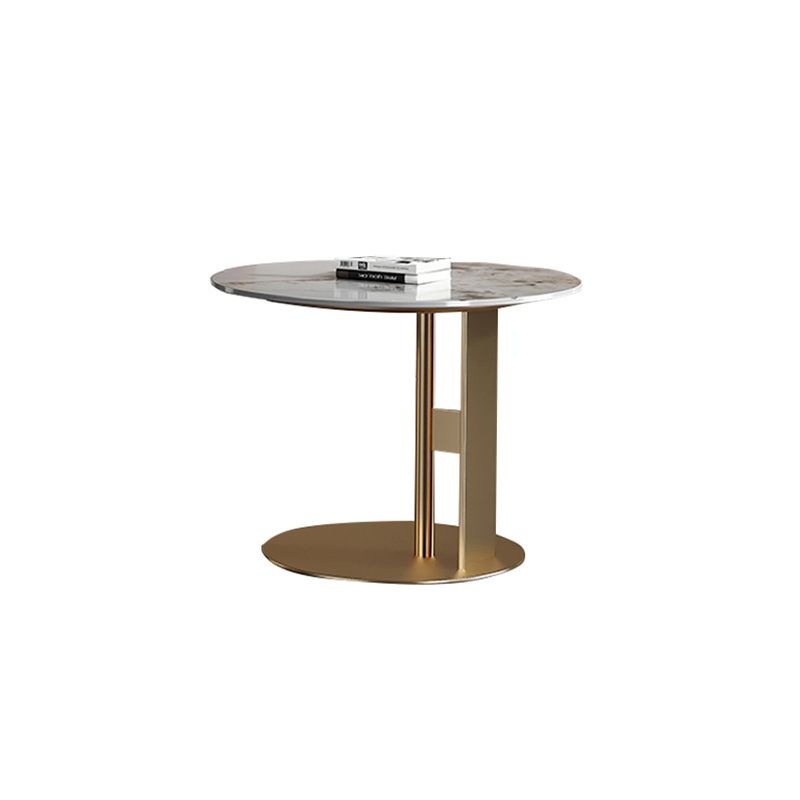 Pedestal Round Coffee Table Glam Slate Nesting Coffee Table Set
