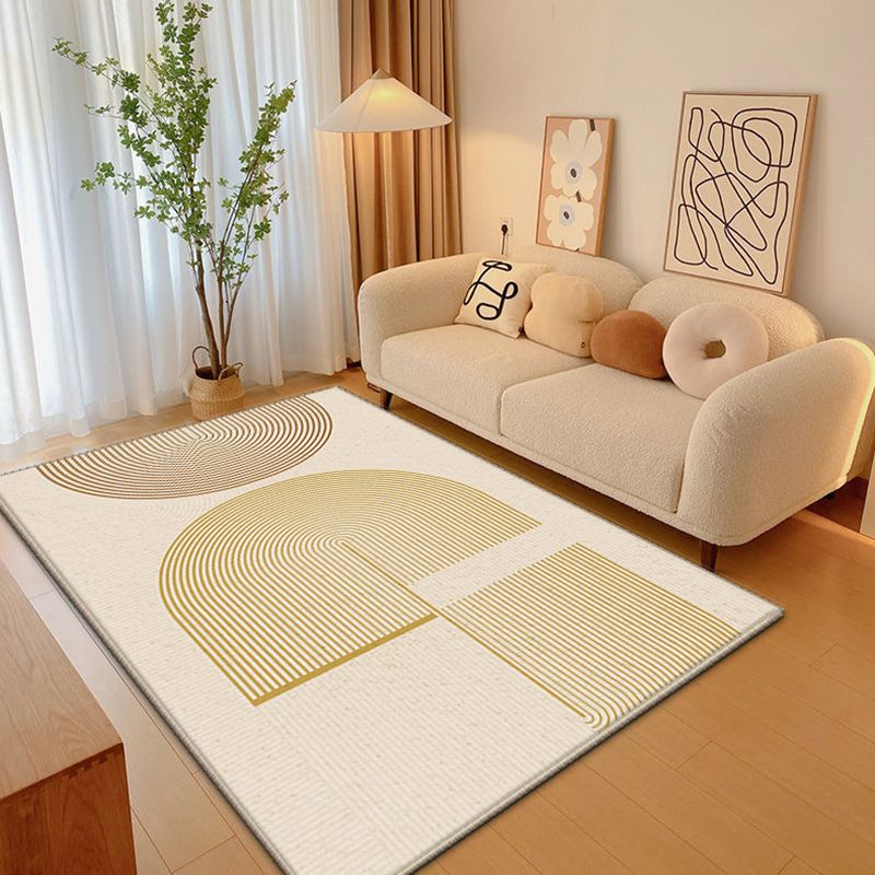 Rectangle Bedroom Striped Pattern Polyster Non-Slip Backing Contemporary Carpet