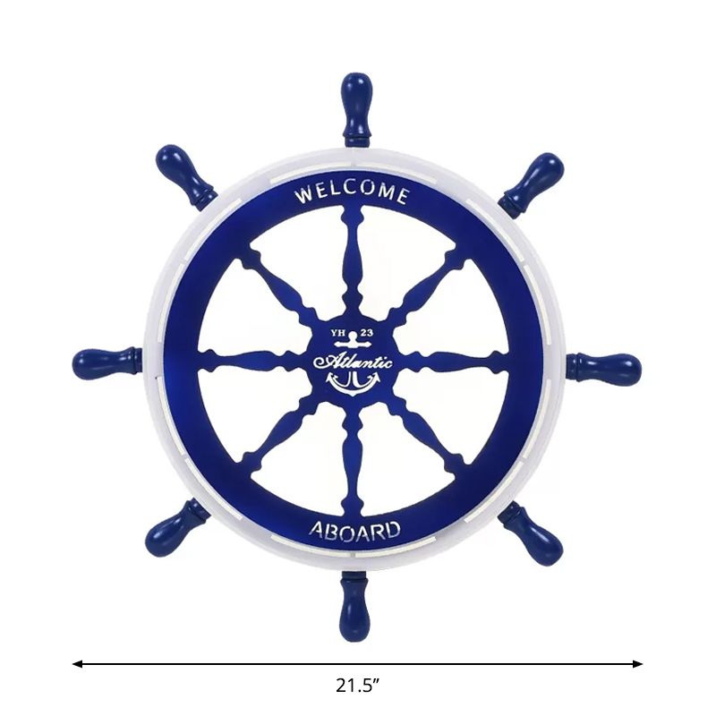 Circular Sleeping Room Flushmount Acrylic LED Modernism Ceiling Flush with Rudder Design in Blue