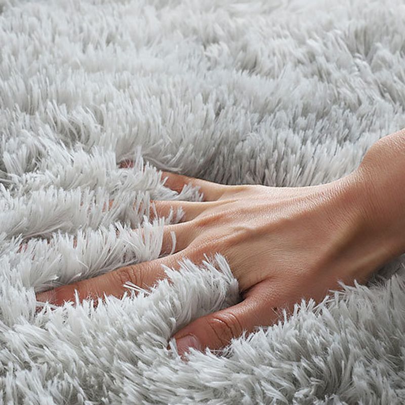 Round Plain Shag Rug Polyester Simplicity Carpet Pet Friendly Indoor Carpet for Home Decoration