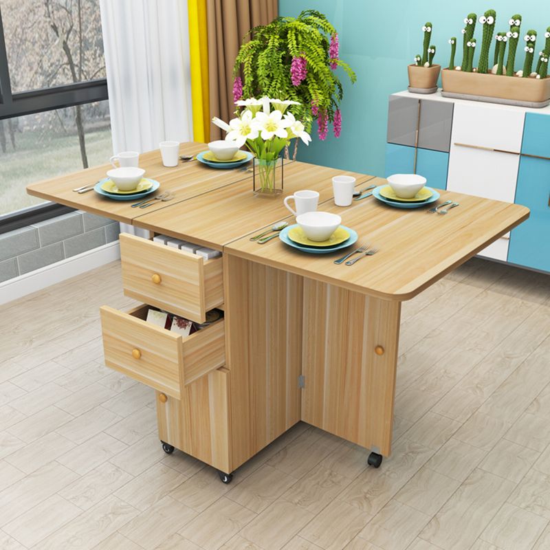 Mesa interior moderna de mediados de siglo de madera, mesa superior de madera fabricada para comedor