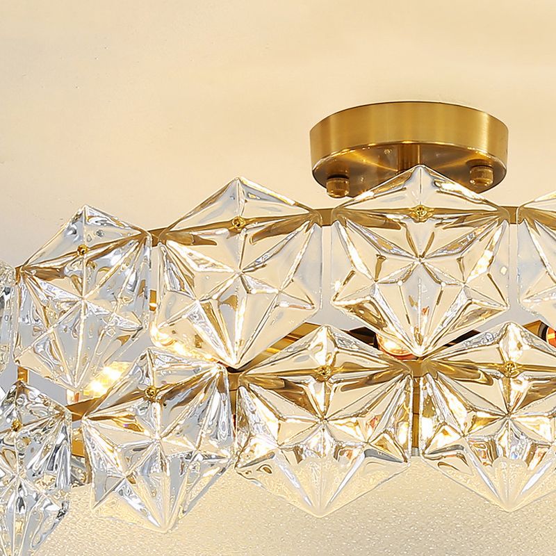 Contemporary Ceiling Light Glass Flush Mount Lighting Fixture for Bedroom