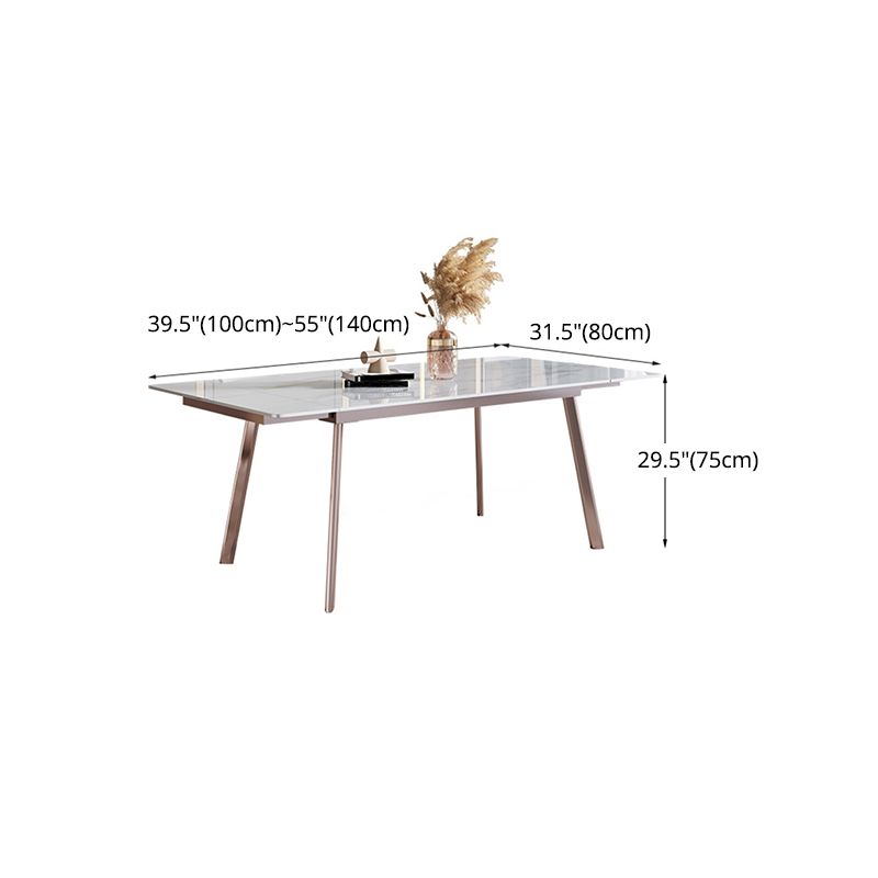 Modern Sintered Stone Top Dining Set Extendable 1/4/5/7 Pieces Dining Room Table Set