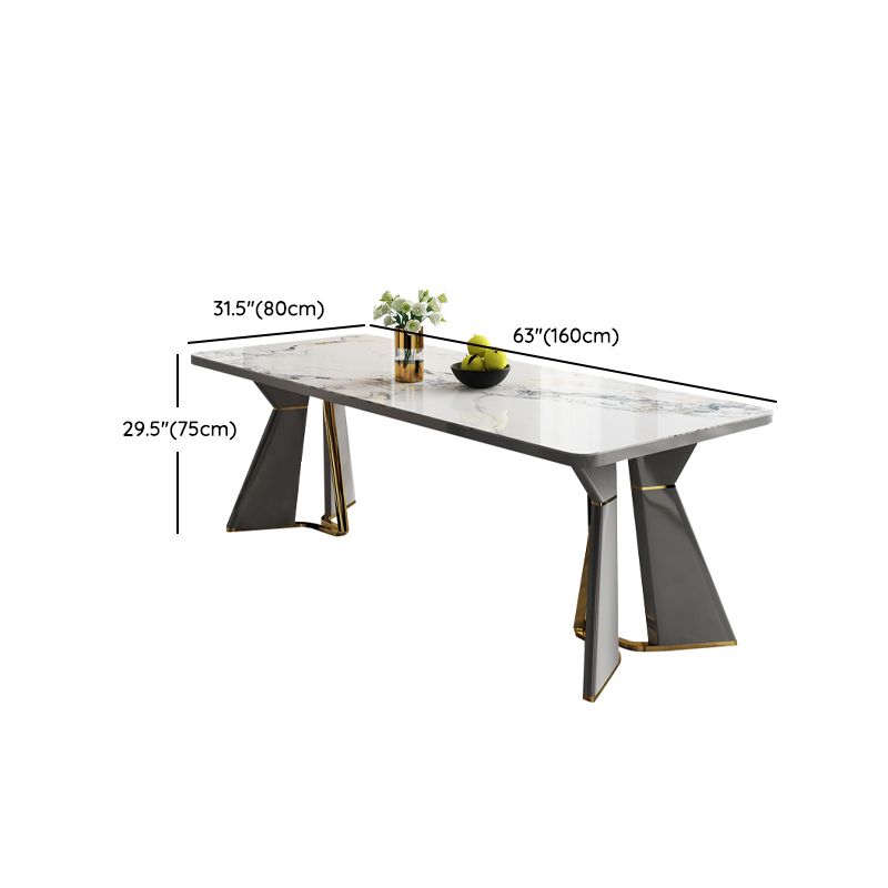 Modern Style Stone Furniture 5/7/9/11 Pcs Rectangle Shape Dinette Table with Dining Chair