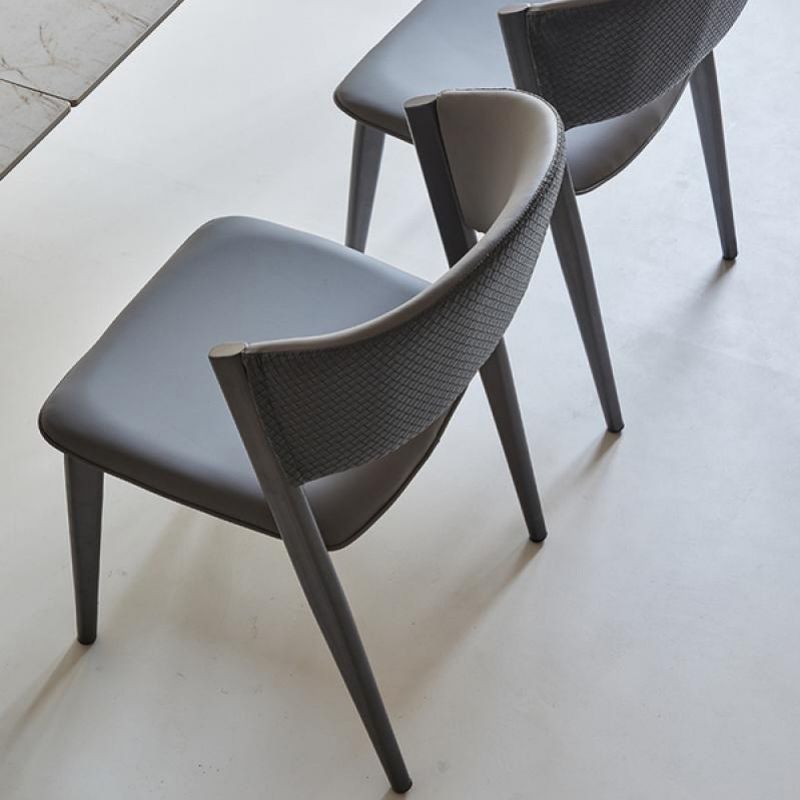 Industrial Upholstered Armless Chair Faux Leather Home Dining Chair