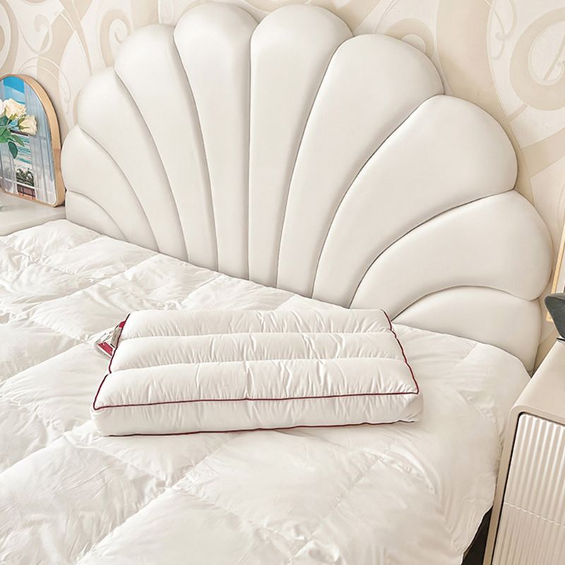 Contemporary Genuine Leather Standard Bed Frame Upholstered Headboard