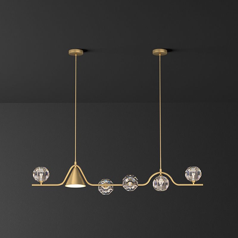 Modern Style Ball Shape Island Pendants Crystal Pendant Lights for Dining Room