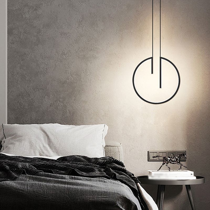 Modern Simple Aluminum Ceiling Lamp Line Shape LED Pendant Light for Bedroom