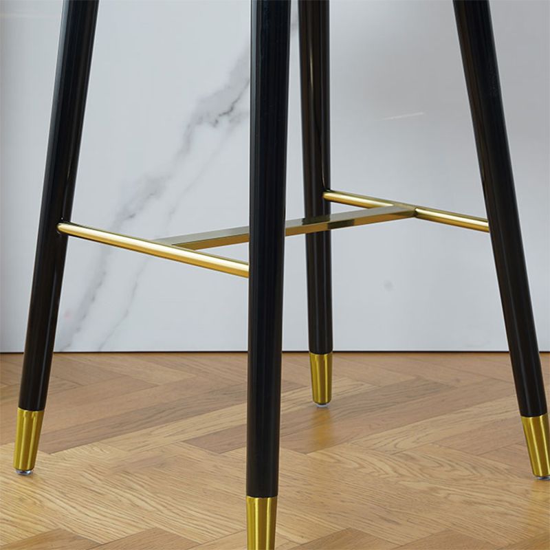 Glam Backrest Bar Stool Upholstered Counter Stool for Bristol with Wooden Legs