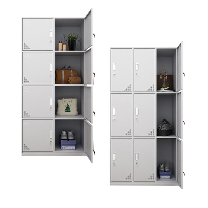 Steel White Storage Cabinet with Hinged Door Modern Cabinet for Bathroom