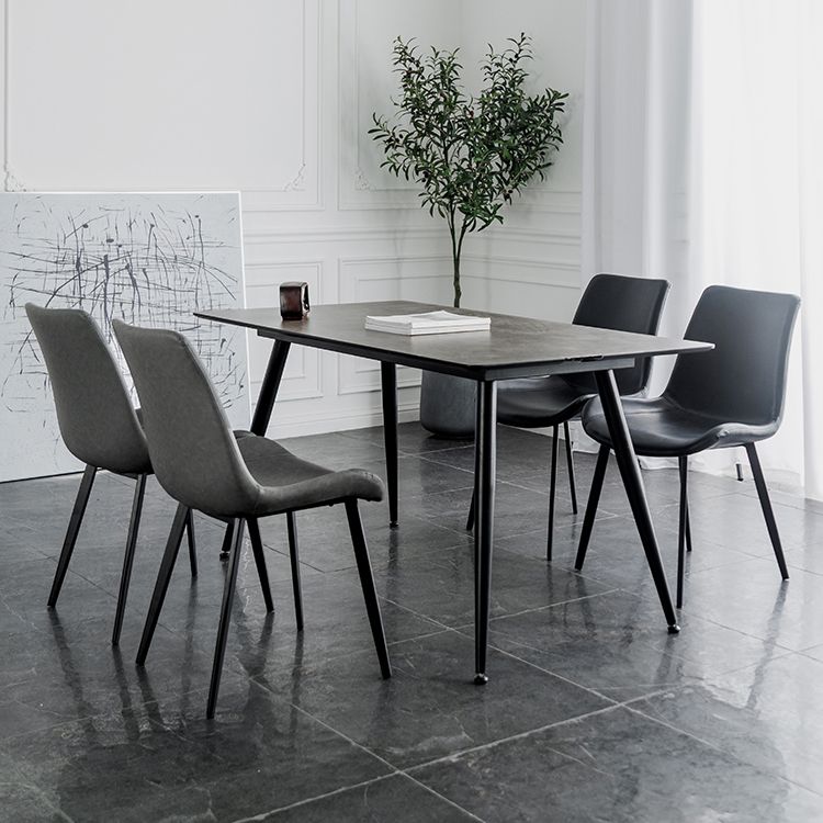 Sillas de comedor estilo moderno Sillas auxiliares de cocina sin brazos con patas de metal